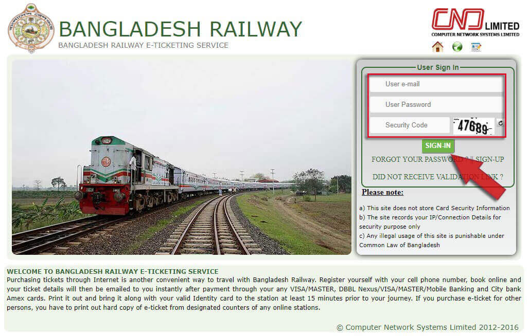 Bangladesh Railway Online Ticket Booking Process